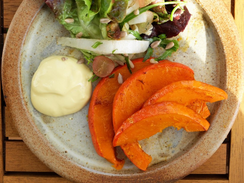 Ofenkürbis mit veganer Mayo